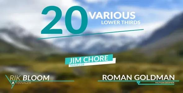 Videohive 20 Various Lower Thirds 15952425