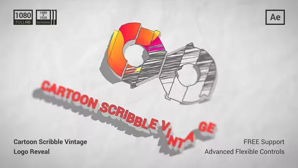 Videohive Cartoon Scribble Vintage Logo Reveal 43999031