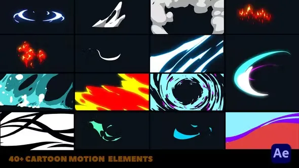 Videohive Colorful 2D Cartoon Motion Elements [After Effects] 44440495