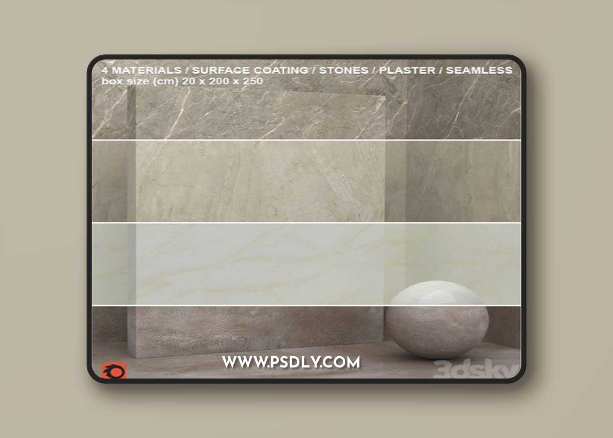 4 materials (seamless) - stone, plaster - set 13