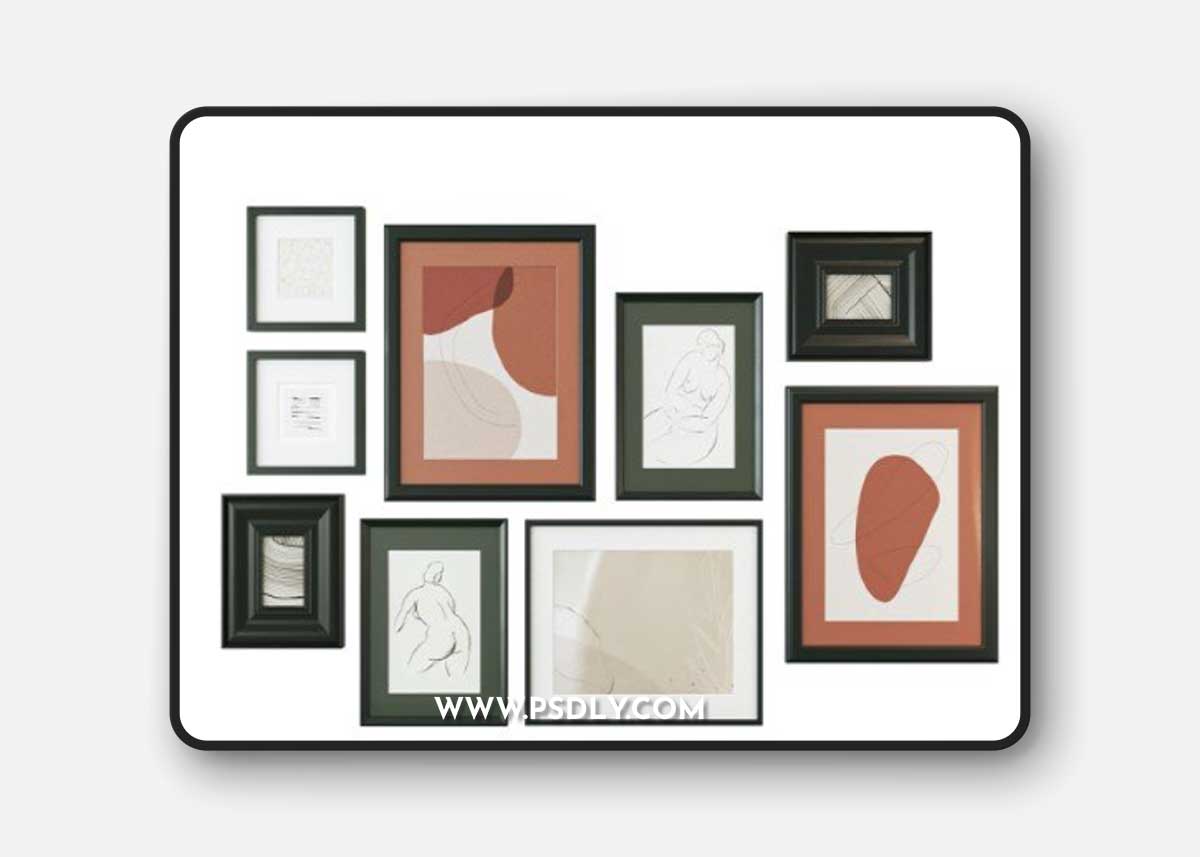 Abstract painting gallery wall
