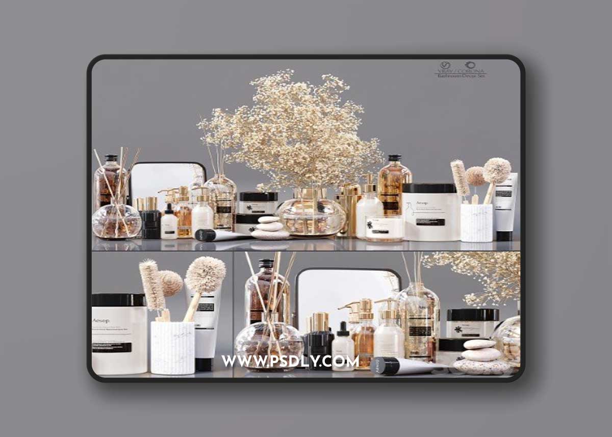 Bathroom Decor Set 3D Model
