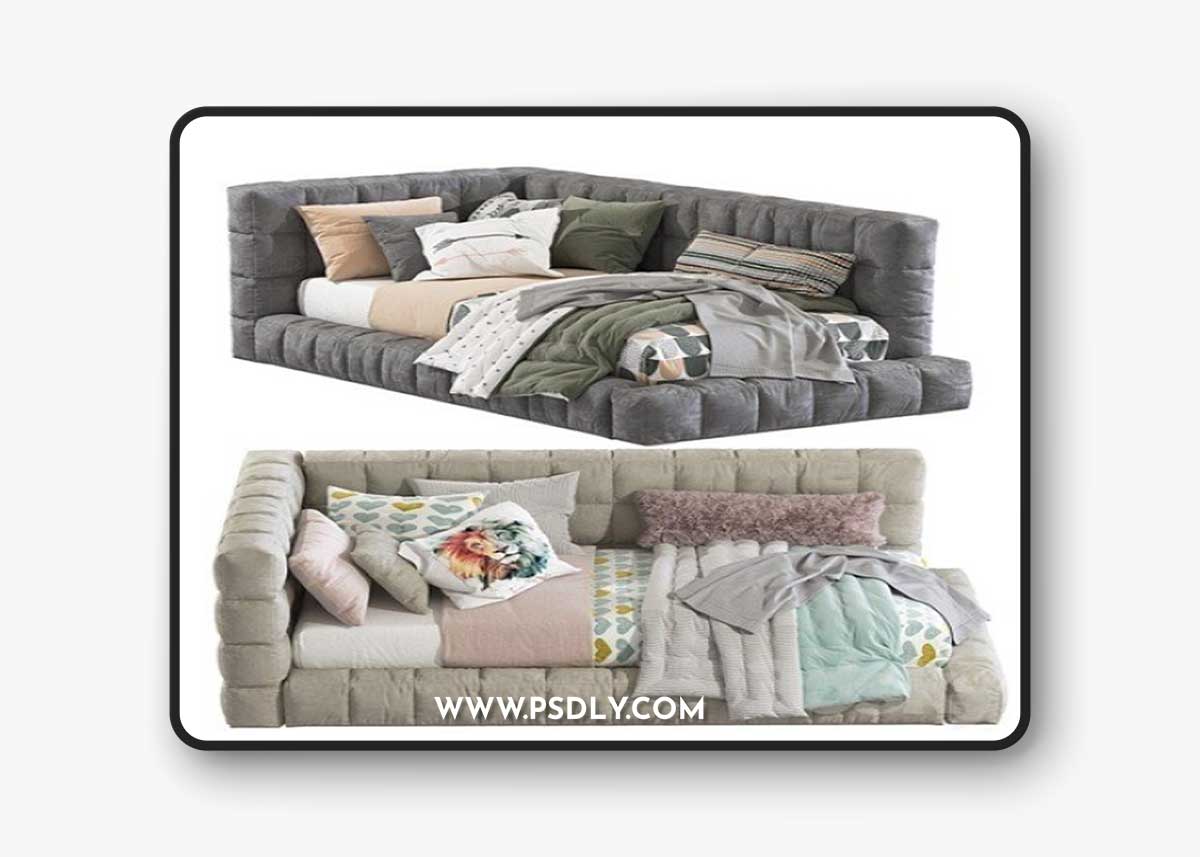 Bed Baldwin Lounge Corner Upholstered Bed 2