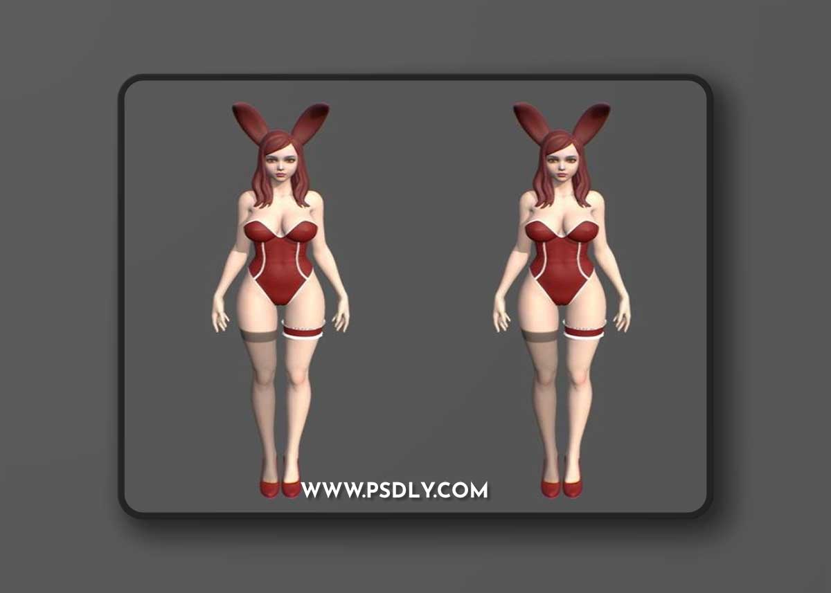 Bunny-girl-easter-sketch-–-3D-Print-Model