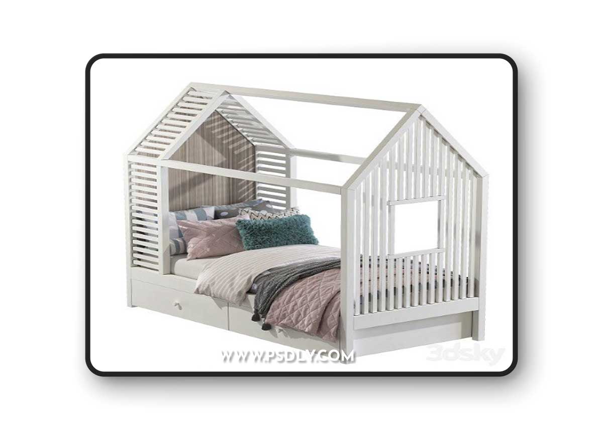 Children & 39 S Bed in the Form Of a House 2