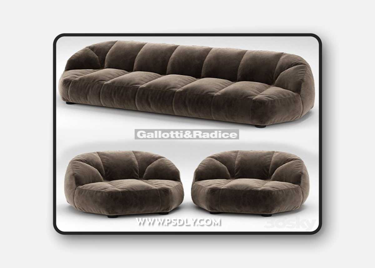 Cloud sofa and armchair Galotti & Radice