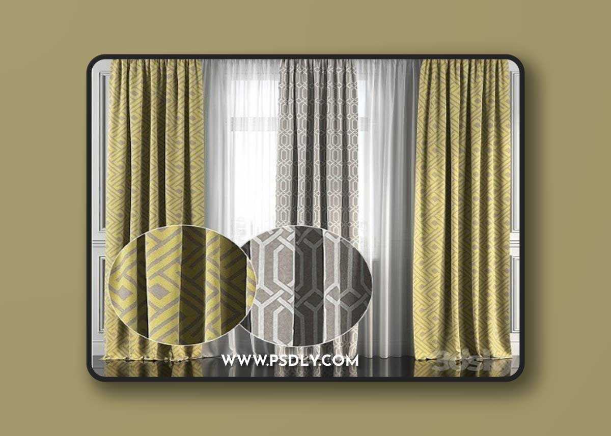 Curtains With Window 155 3D Model