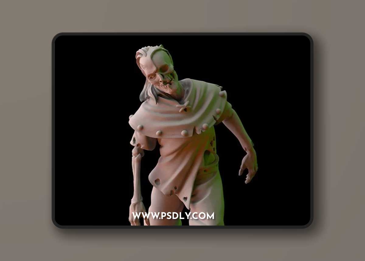 Fantasy Cult Miniatures – Zombie 4 3D Print Model