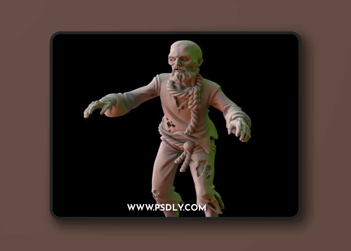 Fantasy Cult Miniatures – Zombie 8 3D Print Model