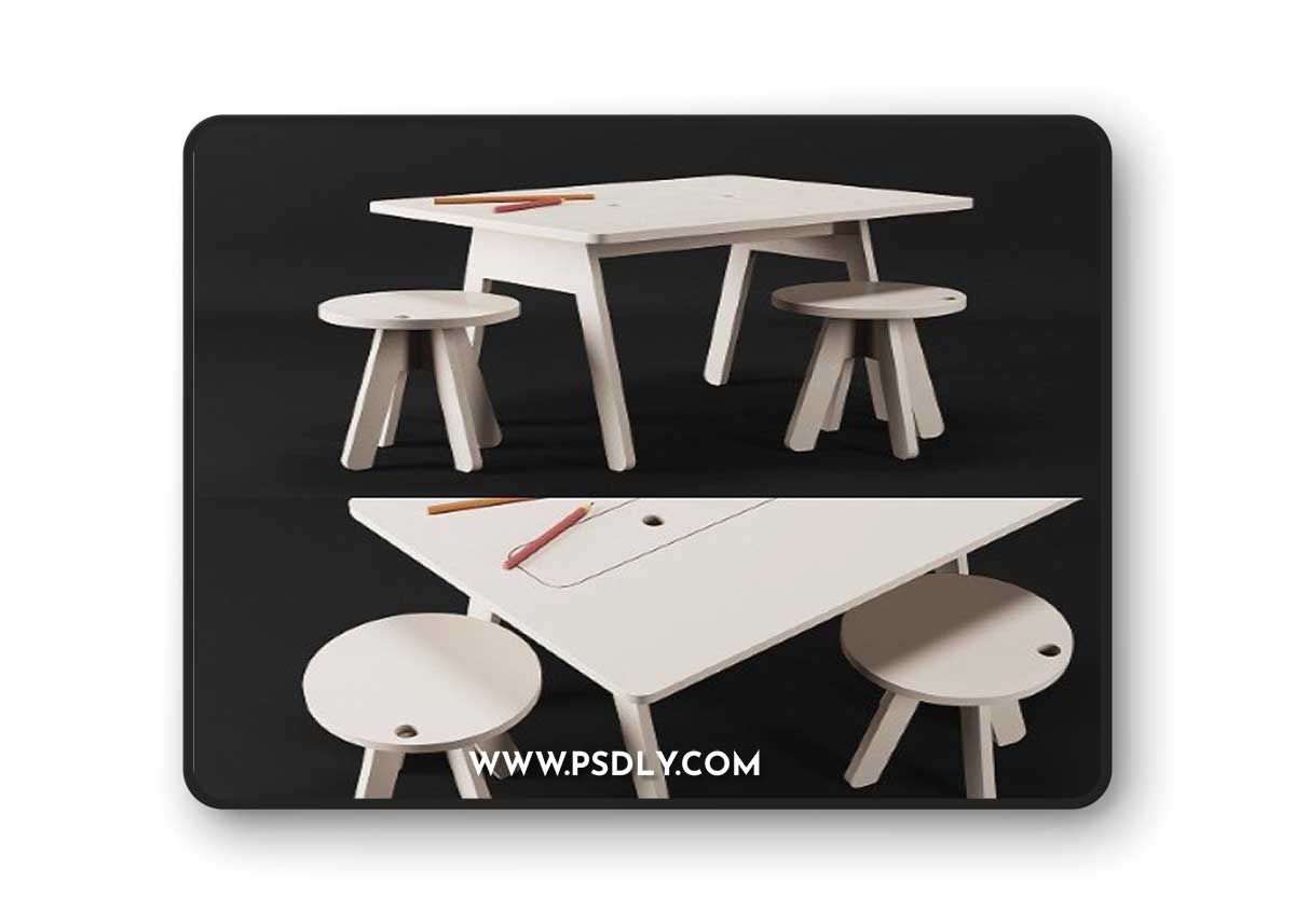 Kutikai Peekaboo Desk and Chairs