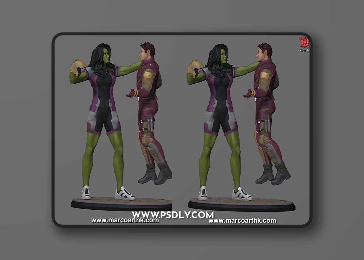 Marco Art - SheHulk and Daredevil 3D Print Model