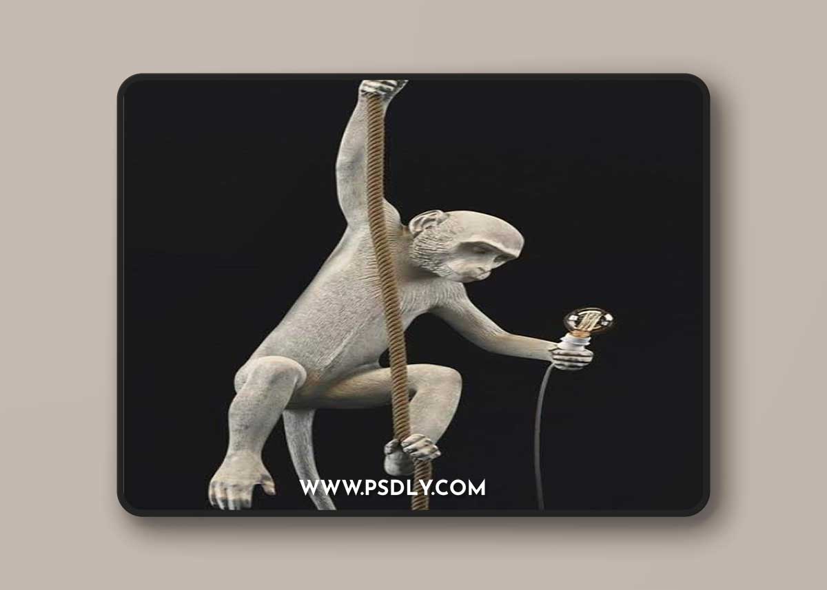 Monkey Lamp Holder 3D Print Model