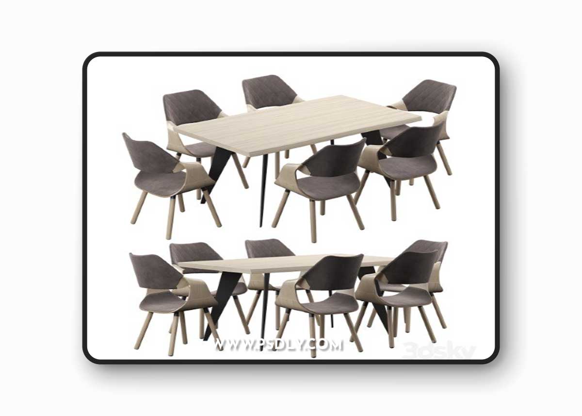 Nack table and Halmar K396 Chair (light oak / gray)