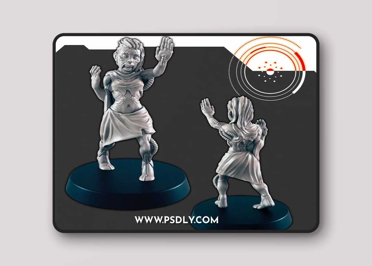 Sci-Fi Alien Hive Infected Female 3D Print Model