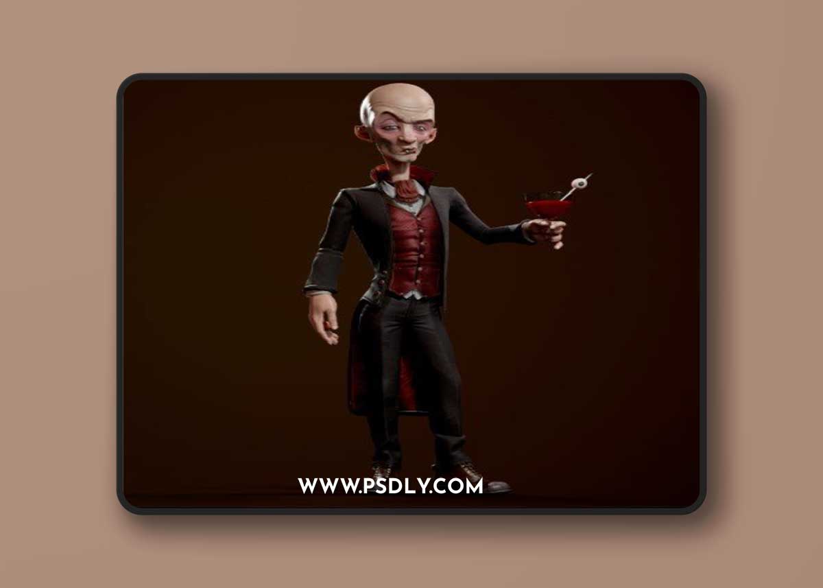 Stylized Vampire: bloody good drink 3D Model