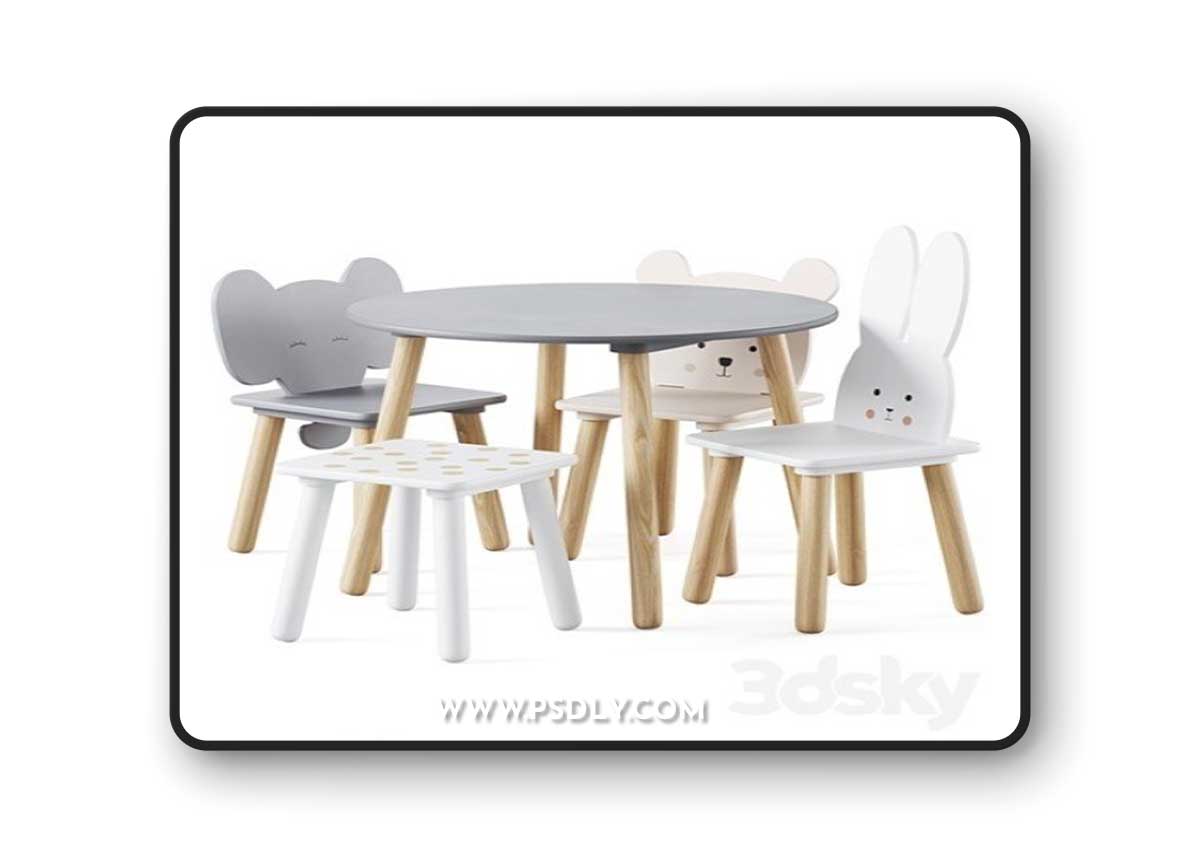 Table and Animal Kids Chair by jabadabado