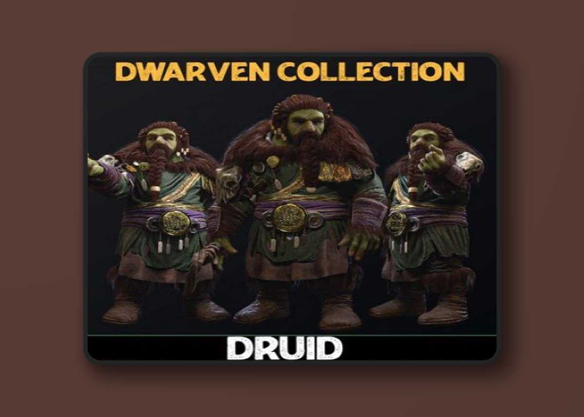 Unreal Engine Marketplace - Druid - Male Dwarfs - Fantasy Dwarf Collection (5.1)