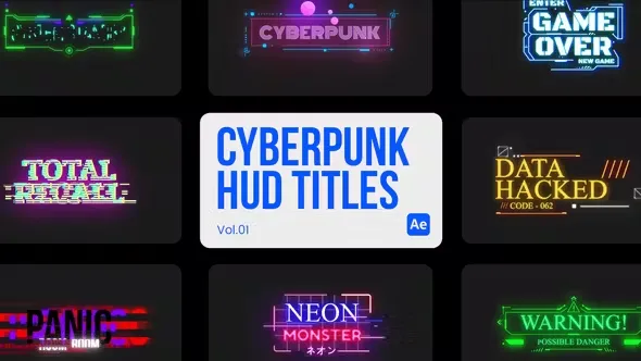 Videohive Cyberpunk HUD Titles 01 for After Effects 44871454