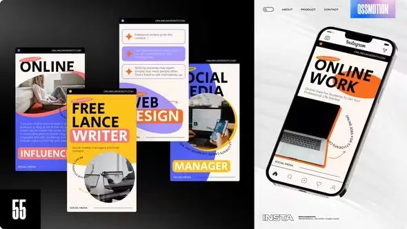 Videohive Online Work Instagram Stories 44872647