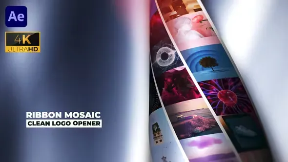 Videohive Ribbon Mosaic Photo logo opener 44948851