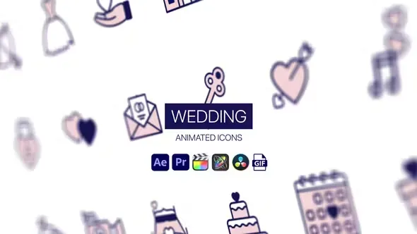 Videohive Wedding Animated Icons 44952266