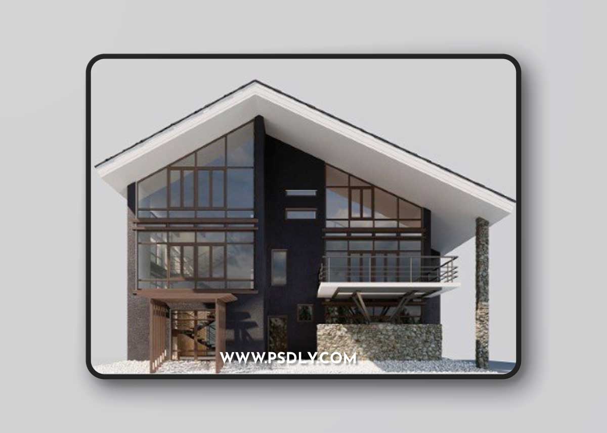 Villa with pool 3D Model