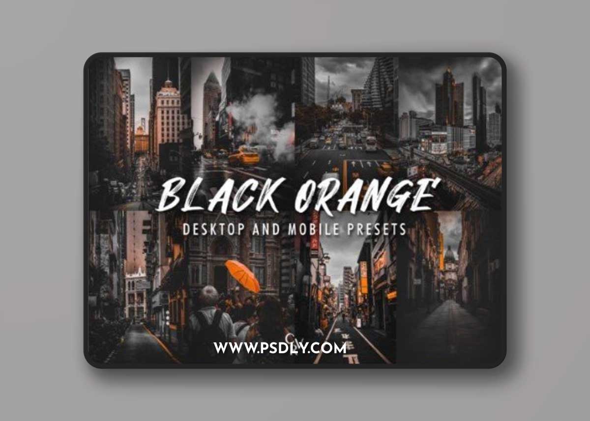 10 Black Orange Lightroom Presets