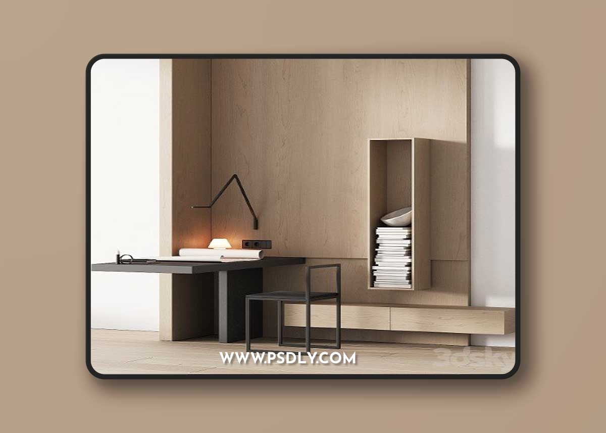 243 office furniture 08 workplace 04 minimal angle zone with cat drawing 01