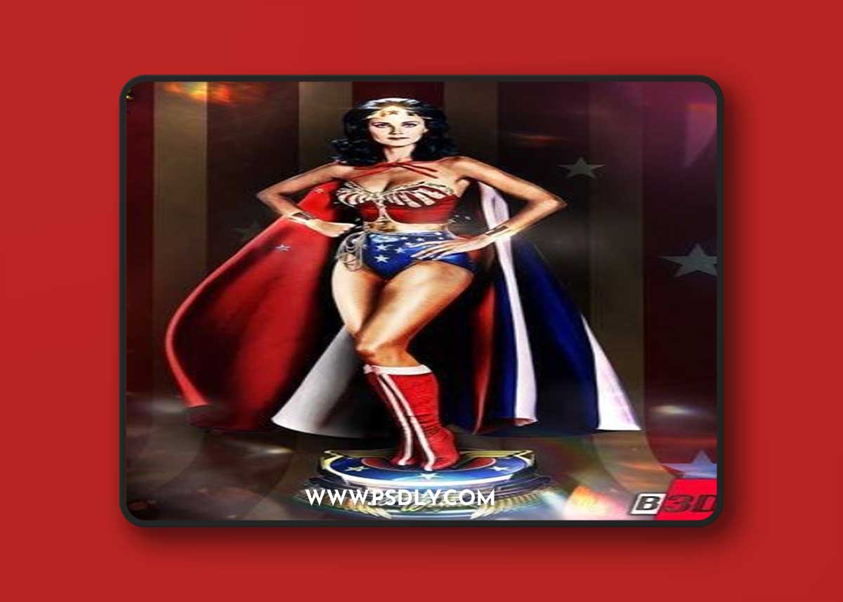 B3DSERK - Linda Carter Wonder Woman Statue – 3D Print Model