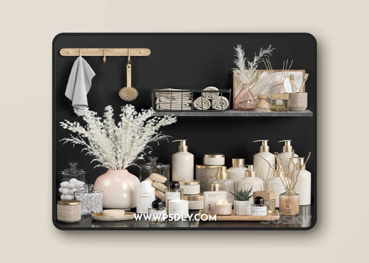 Bathroom accessories 34 vray