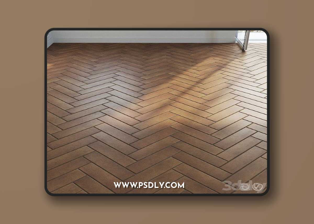 Ceramic Tile Set 04 Herringbone Terracotta