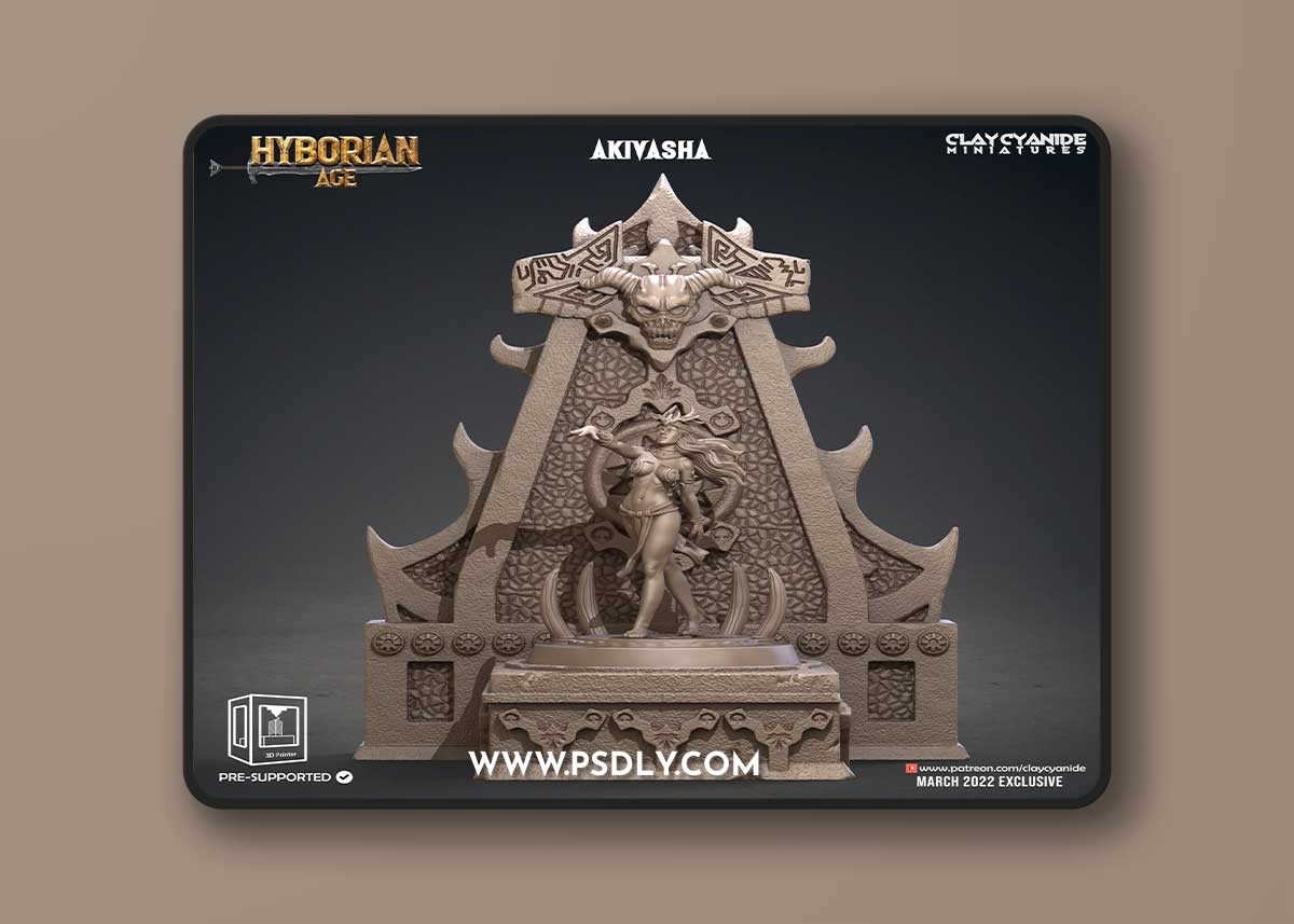 ClayCianide Miniatures – Hyborian Age – Akivasha Print in 3D