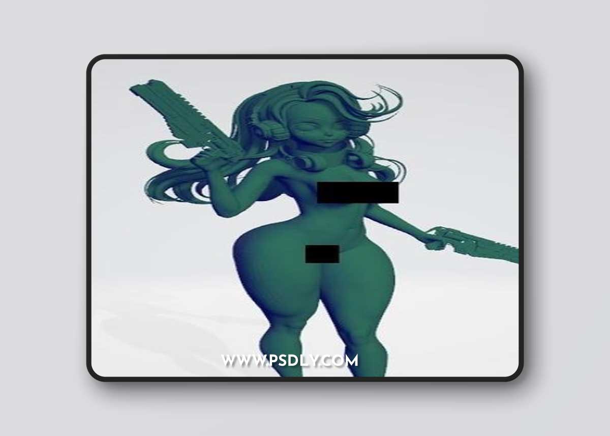 Cyberpunk Girl NSFW Version – 3D Print Model