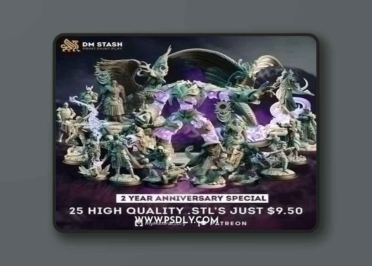 Dungeon Master Stash - 2 Year Anniversary Of Elves Men April 2023 – 3D Print Model