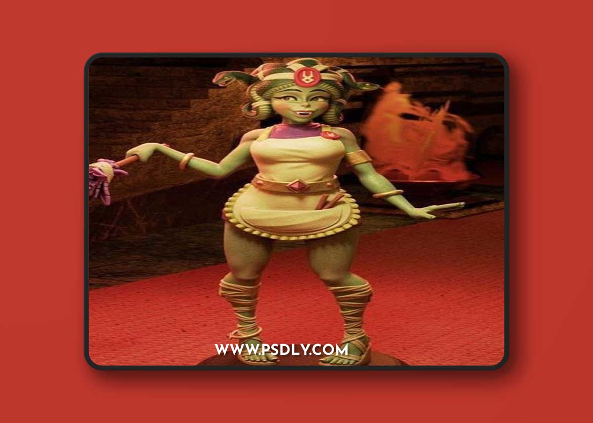 Maid Medusa - Jigglystix – 3D Print Model