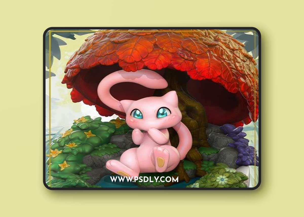 NomNom Figures - Chibi Mew from Pokemon – 3D Print Model