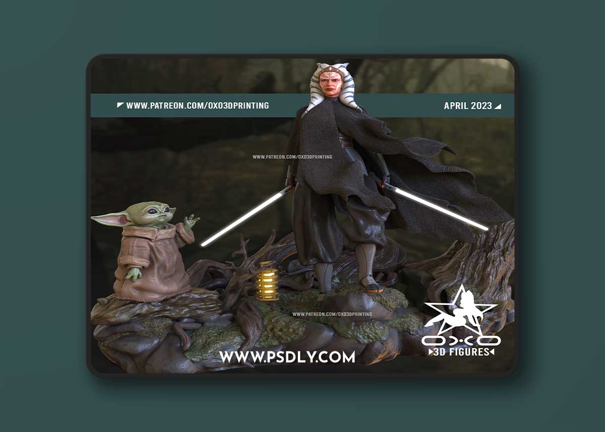 OXO3D - Ahsoka Tano and Baby Yoda – 3D Print Model