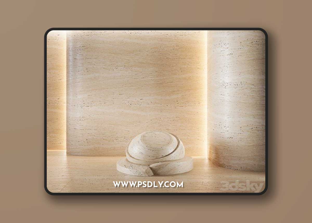 Travertine stone set (seamless)