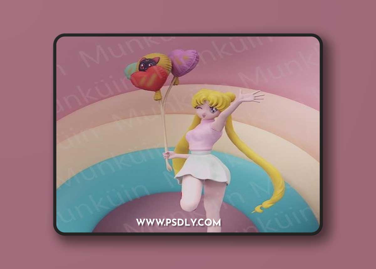 Usagi flowers and ballons – 3D Print Model