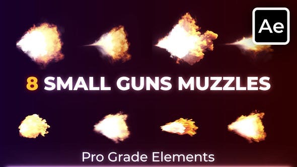 Videohive Small Guns Gunfire Muzzle Flashes 45529423