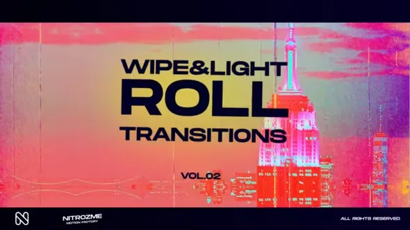 Videohive Wipe and Light Roll Transitions Vol.02 45307342