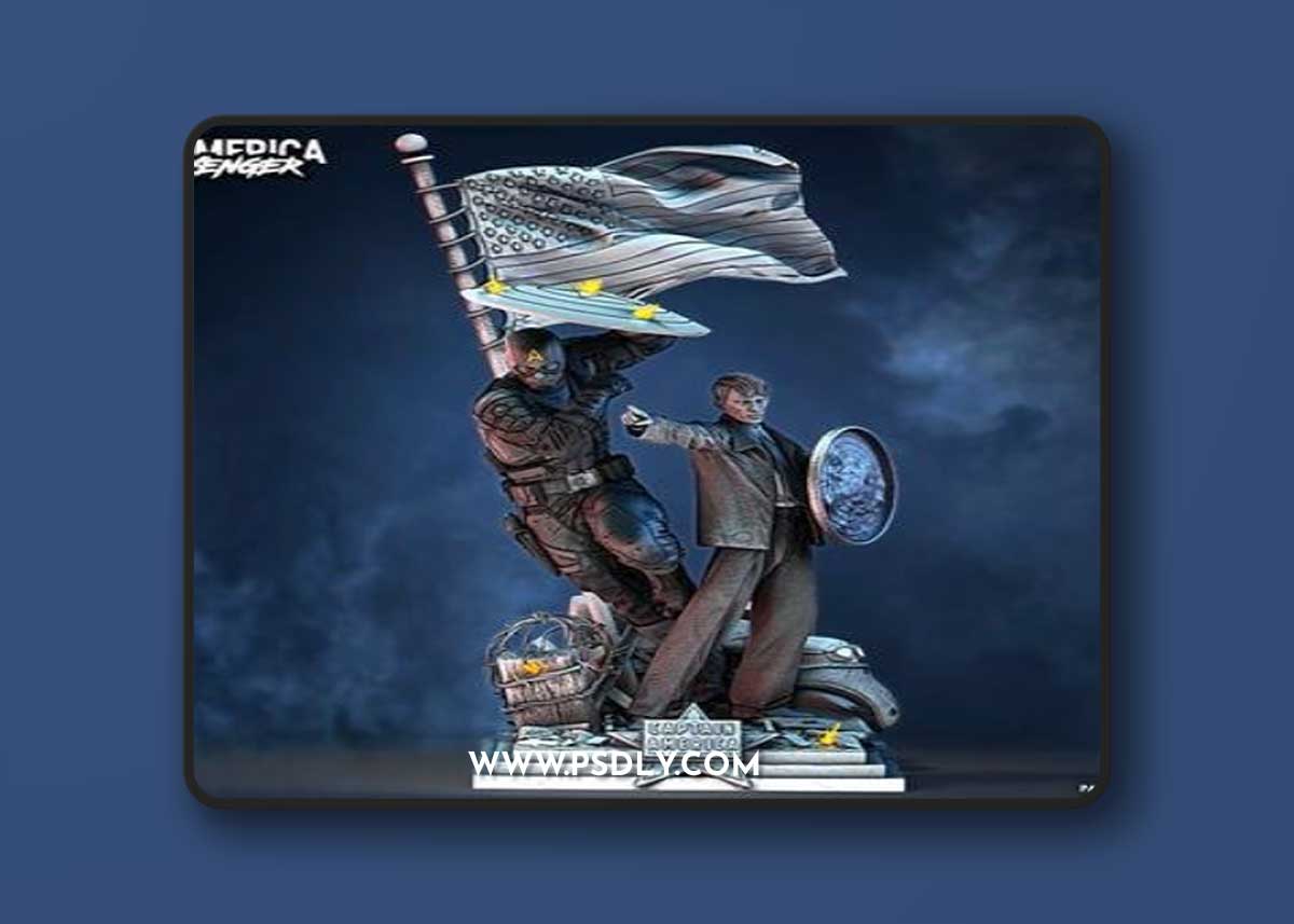 WICKED - Diorama Steve Rogers and Captain America Statues – 3D Print Model