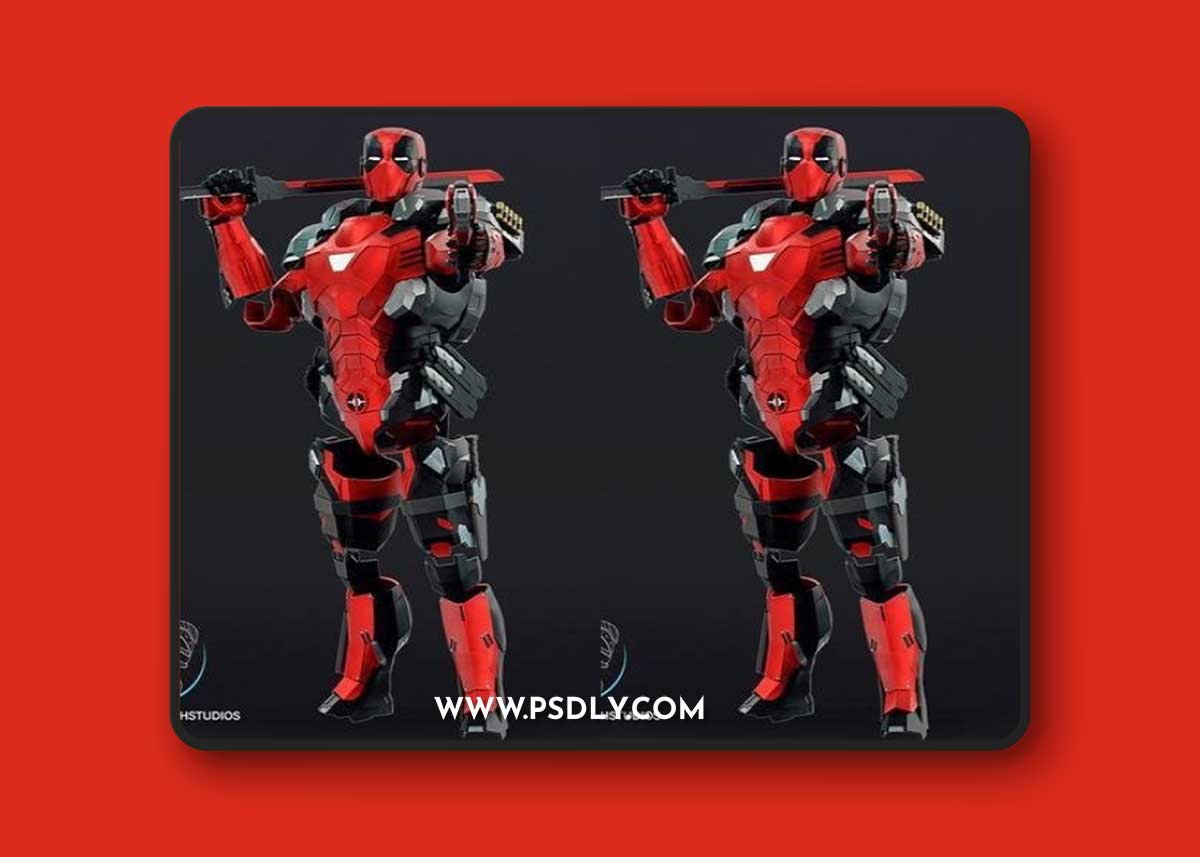 Yosh Studios - Armorized Deadpool Armor – 3D Print Model
