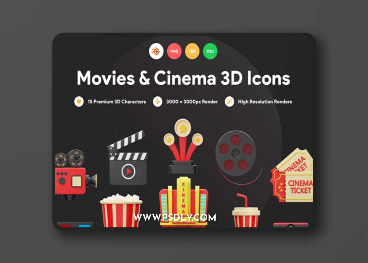 Cinema And Movie 3D Icon Ui8.net