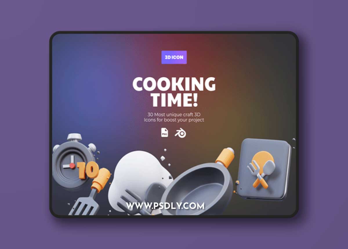 Cooking Time 3D Illustration Ui8.net