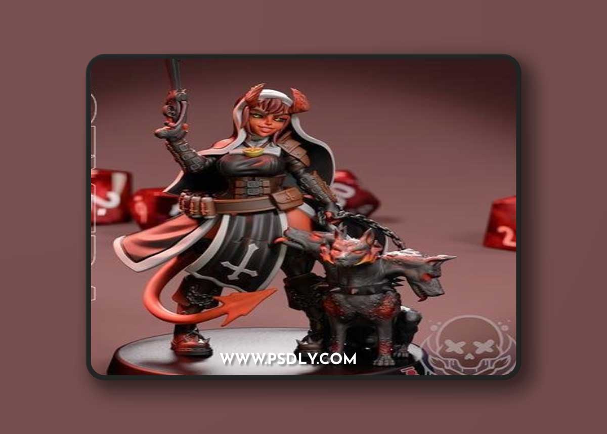 Demon Nun Huntress - Jigglystix – 3D Print Model