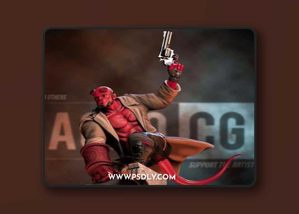 Fan Art Hellboy - Statue – 3D Print Model