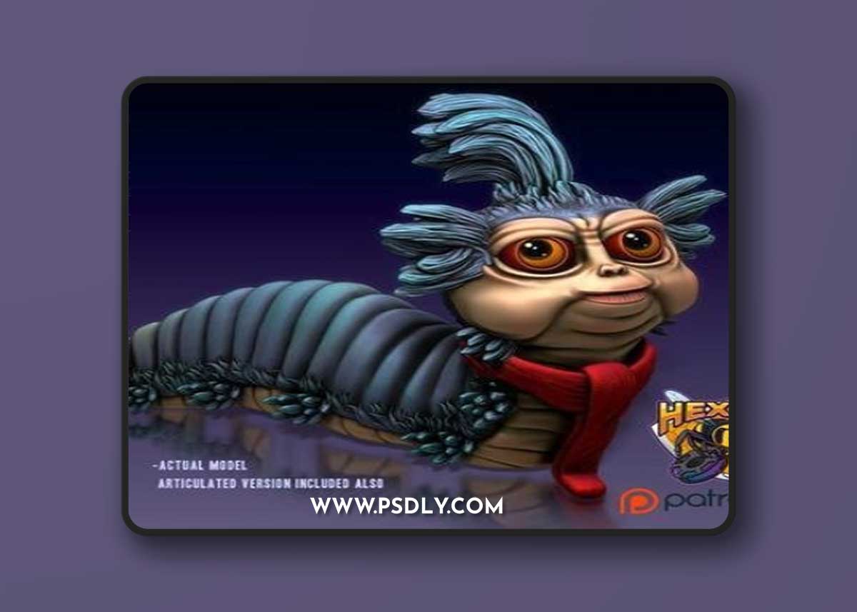Hex3D - Ello The Worm – 3D Print Model