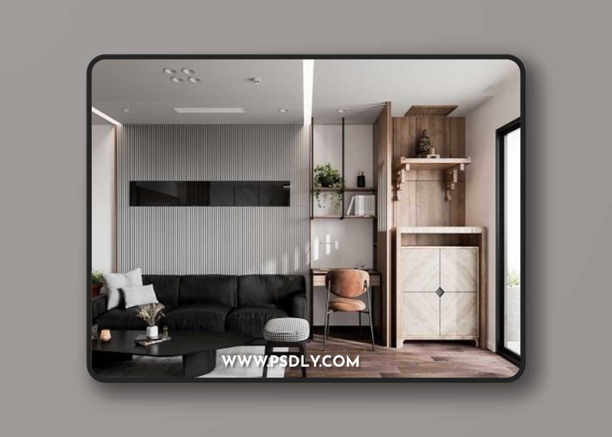 Kitchen – Livingroom Scene By DinhVanHuan