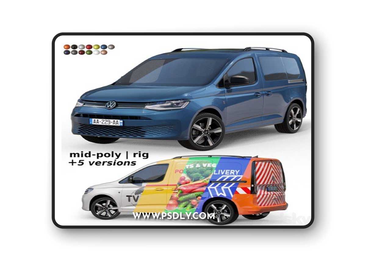 Mid-poly car Volkswagen Caddy 2022